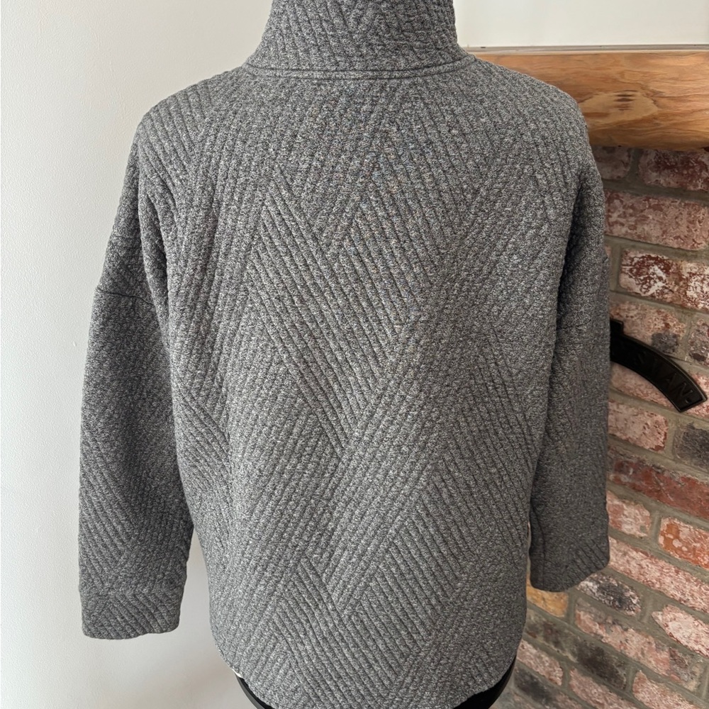 GAP Gray Textured Half-Zip Pullover - image 3